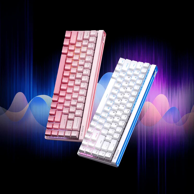 MCHOSE геймърска механична клавиатура Gaming Mechanical Keyboard Ace 68 Air - 8K, Mount Tai Magnetic Switch GT [Tactile] (English US), White