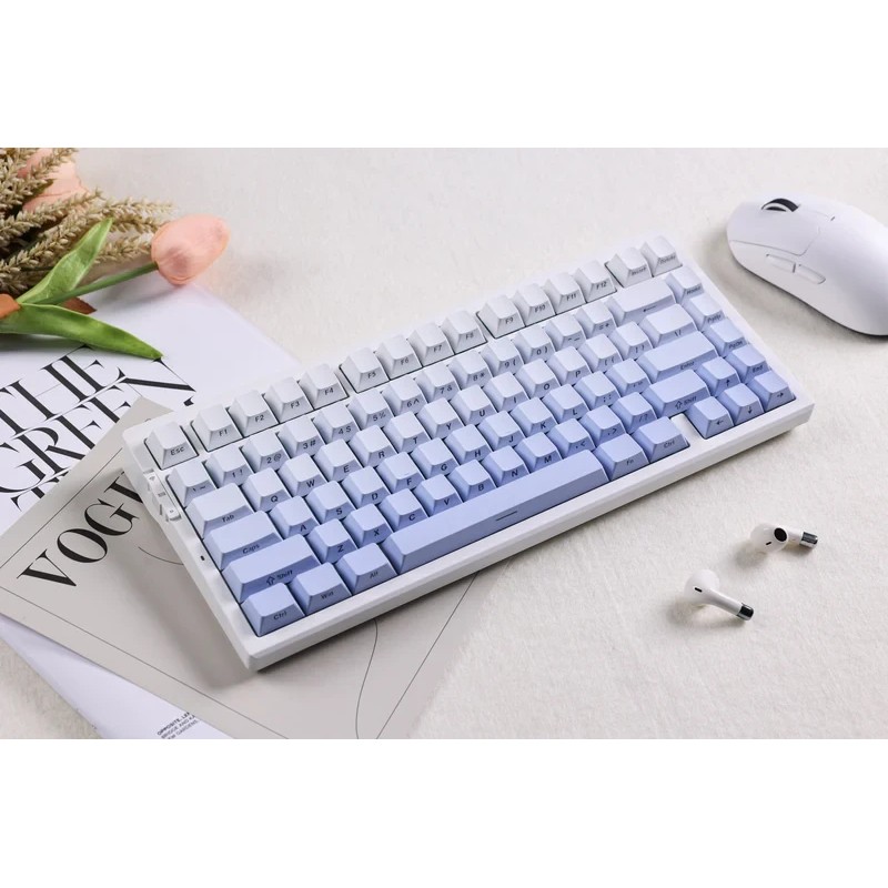 MCHOSE геймърска механична клавиатура Wireless Gaming Mechanical Keyboard G75 Pro - Tofu Switch v2 [Linear] (English US), Blue Cabbage