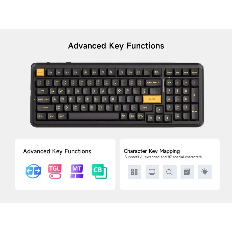 MCHOSE геймърска механична клавиатура Wireless Gaming Mechanical Keyboard MC-K99 V3 - Icy Creamsicle Switch [Linear] (English US), Glacier Gradient