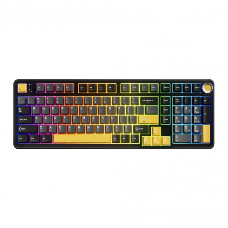 Marvo безжична механична геймърска клавиатура Wireless Gaming Mechanical keyboard Titan 98 - KG986W Black - Banana Crystal [Linear]