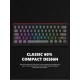 Marvo геймърска клавиатура Gaming Mechanical keyboard 61 keys TKL - KG962G - RED switches, RGB, MARVO-KG962G