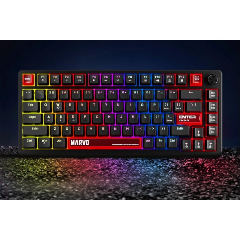 Marvo геймърска механична клавиатура Gaming Mechanical Keyboard Arma 82 KG936 - 1K, TNT Peach Switches [Linear], (English US)