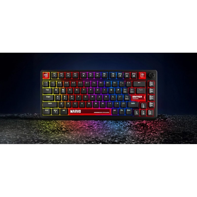 Marvo геймърска механична клавиатура Gaming Mechanical Keyboard Arma 82 KG936 - 1K, TNT Peach Switches [Linear], (English US)