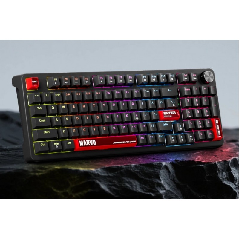 Marvo геймърска механична клавиатура Gaming Mechanical Keyboard Arma 98 KG937 - 1K, TNT Peach Switches [Linear], (English US)