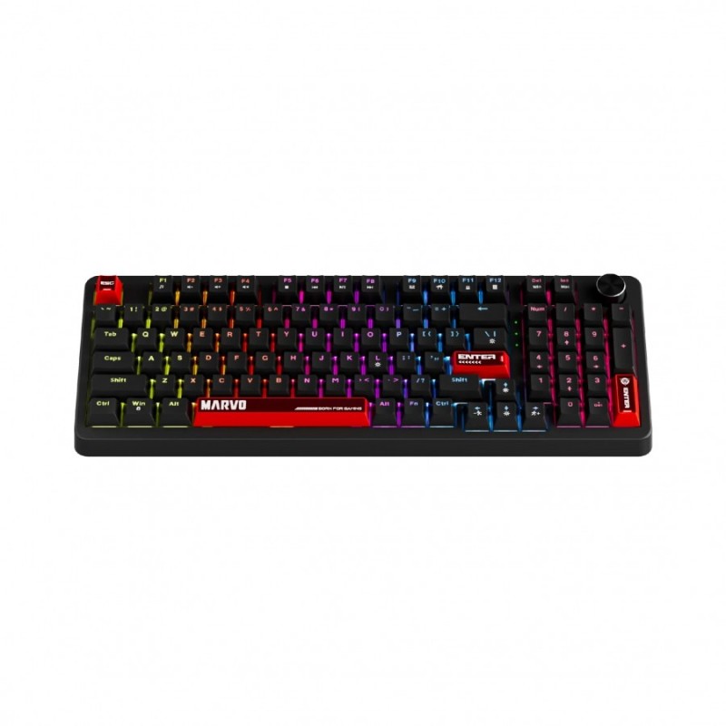 Marvo геймърска механична клавиатура Gaming Mechanical Keyboard Arma 98 KG937 - 1K, TNT Peach Switches [Linear], (English US)