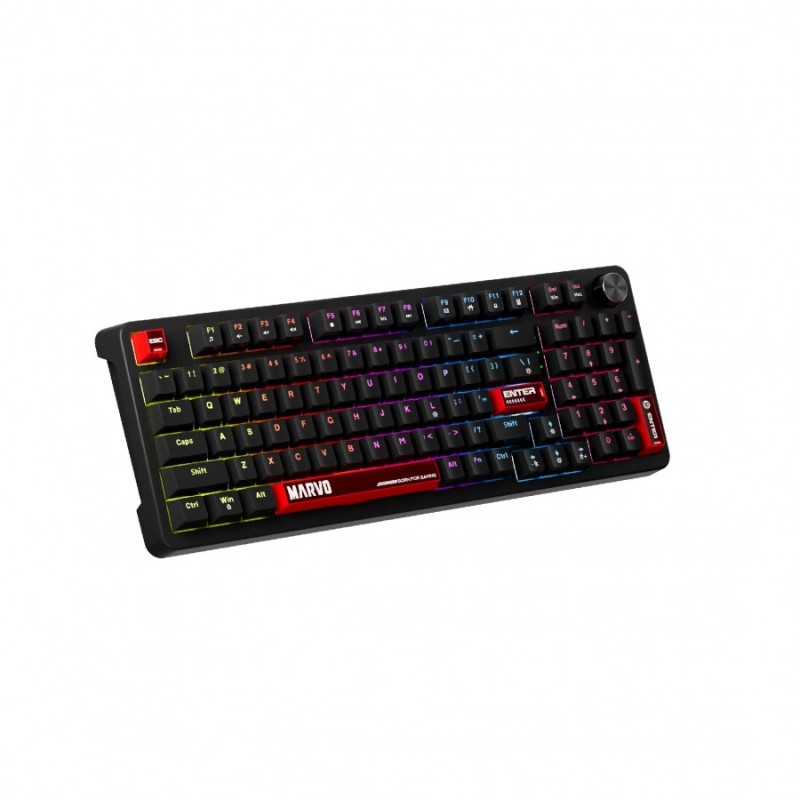 Marvo геймърска механична клавиатура Gaming Mechanical Keyboard Arma 98 KG937 - 1K, TNT Peach Switches [Linear], (English US)