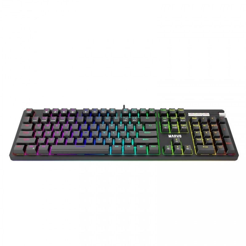 Marvo механична клавиатура Gaming Keyboard Mechanical KG948 - 108 keys, RGB, Macros, Blue switches, MARVO-KG948