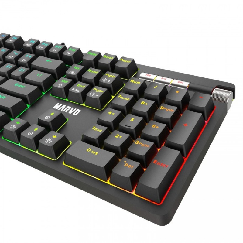 Marvo механична клавиатура Gaming Keyboard Mechanical KG948 - 108 keys, RGB, Macros, Blue switches, MARVO-KG948