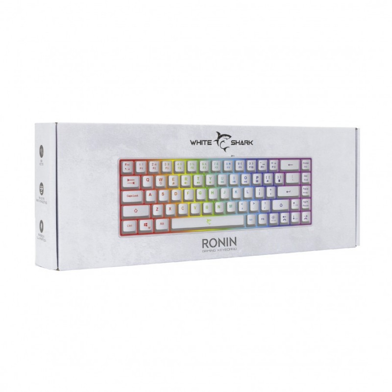White Shark геймърска клавиатура Gaming Keyboard RONIN - Membrane Switches (English US), White