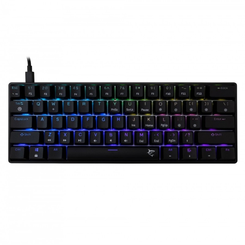 White Shark геймърска механична клавиатура Gaming Mechanical Keyboard SHINOBI 2 - YUSYA 5P Blue Switches (English US), Black