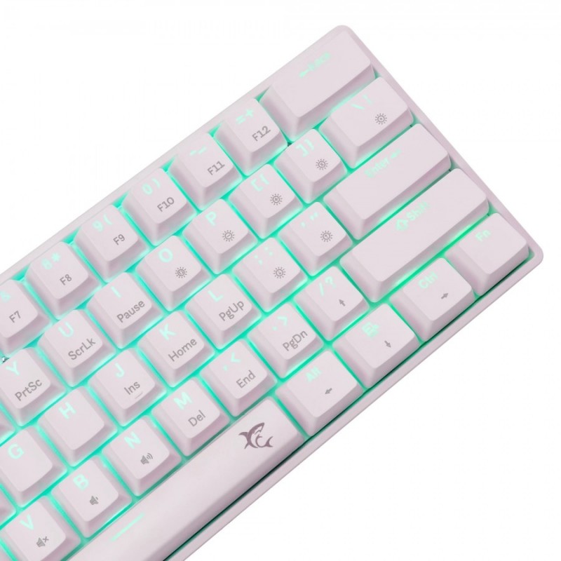 White Shark геймърска механична клавиатура Gaming Mechanical Keyboard SHINOBI 2 - YUSYA 5P Red Switches (English US), White