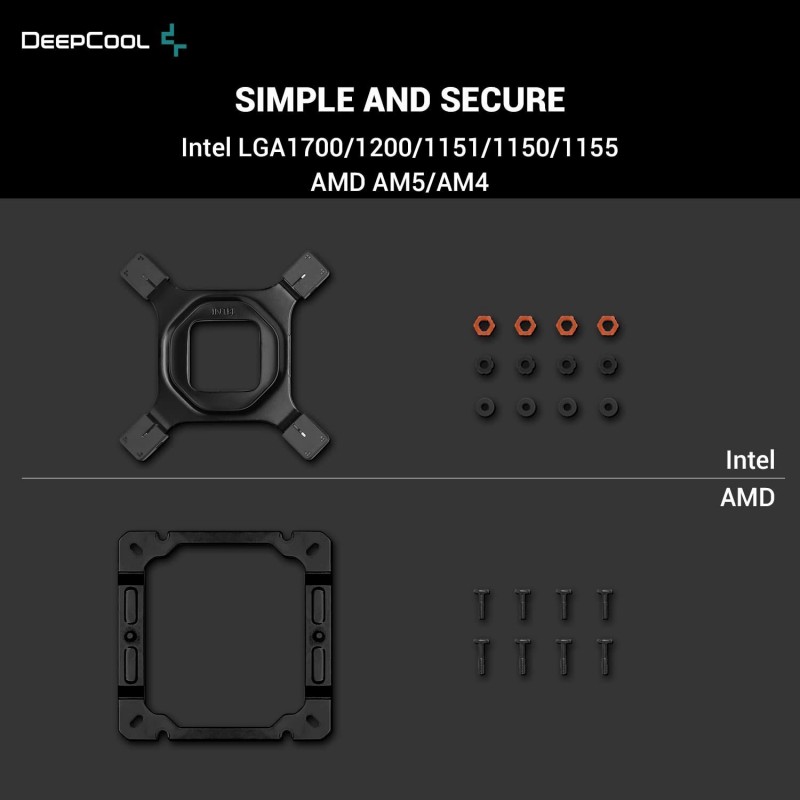 DeepCool охладител CPU Cooler AK400 Zero Dark Plus - Dual-Fan - LGA1700/AM5, R-AK400-BKNNMD-G-1