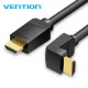 Vention Кабел HDMI Right Angle 90 Degree v2.0 M / M 4K/60Hz Gold - 2M Black - AARBH, AARBH