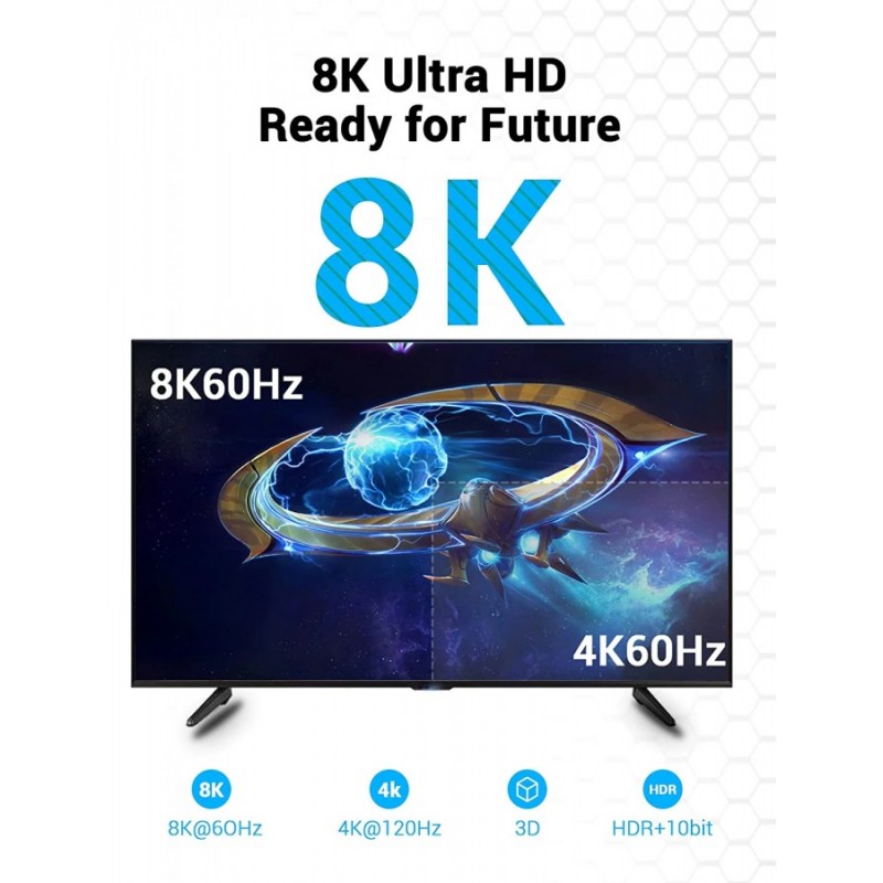 Vention Кабел HDMI v2.1 M / M 1m  - 8K Dolby Vision HDR - AANBF, AANBF