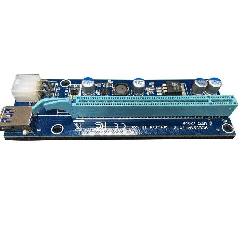 Makki Mining Riser/Extender PCI Express 1x to 16x v.1701A - 470uf - MAKKI-SR1701A-470-MAKKI-SR1701A-470