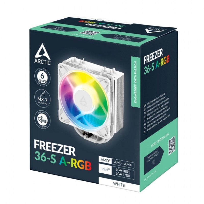 Arctic охладител Freezer 36-S A-RGB (White) - LGA1851/AM5