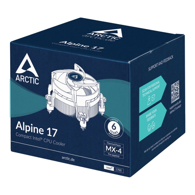 Arctic охлаждане за процесор CPU Cooler Alpine 17 - Intel LGA1700 - ACALP00040A, ACALP00040A