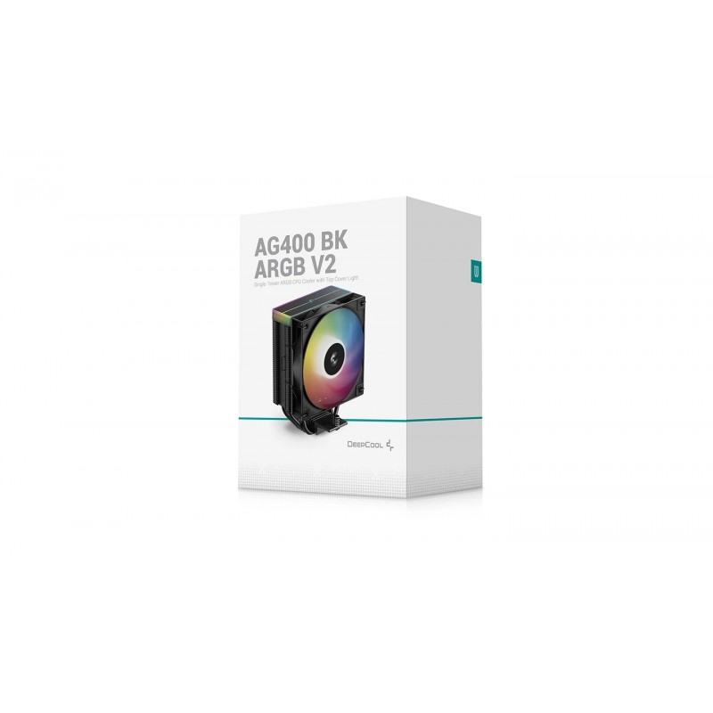 DeepCool охладител CPU Cooler AG400 Black - Addressable RGB V2 - LGA1851/AM5, R-AG400-BKAMMN-GJD