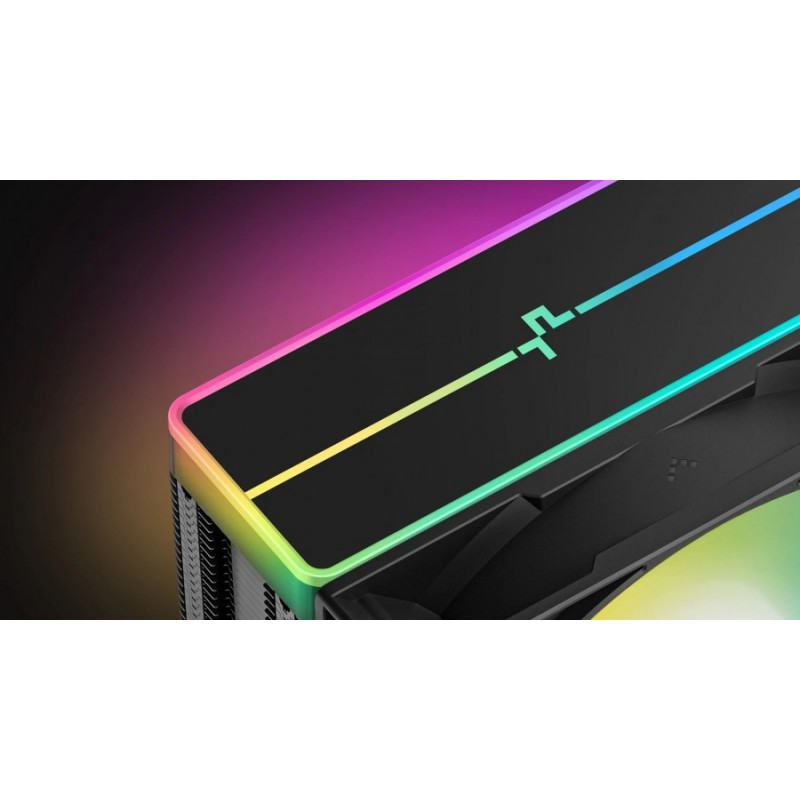DeepCool охладител CPU Cooler AG400 Black - Addressable RGB V2 - LGA1851/AM5, R-AG400-BKAMMN-GJD