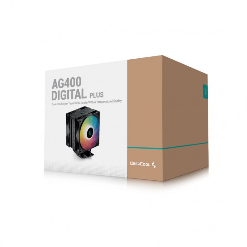DeepCool охладител CPU Cooler AG400 DIGITAL PLUS - Addressable RGB - LGA1700/AM5, R-AG400-BKADMP-G-1