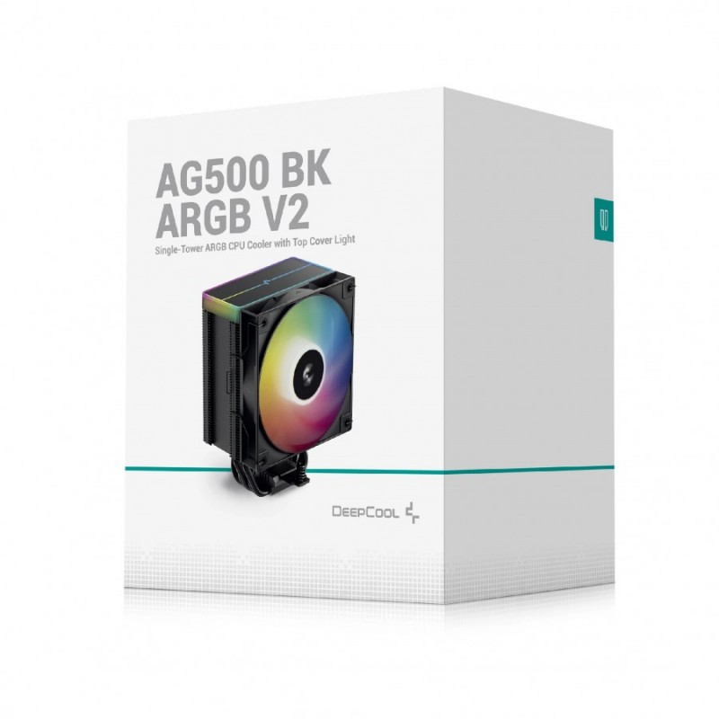 DeepCool охладител CPU Cooler AG500 BK - Addressable RGB V2 - LGA1851/AM5, R-AG500-BKAMMN-GJD