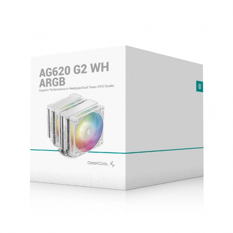 DeepCool охладител CPU Cooler AG620 G2 WH ARGB - Dual-Tower - LGA1851/AM5