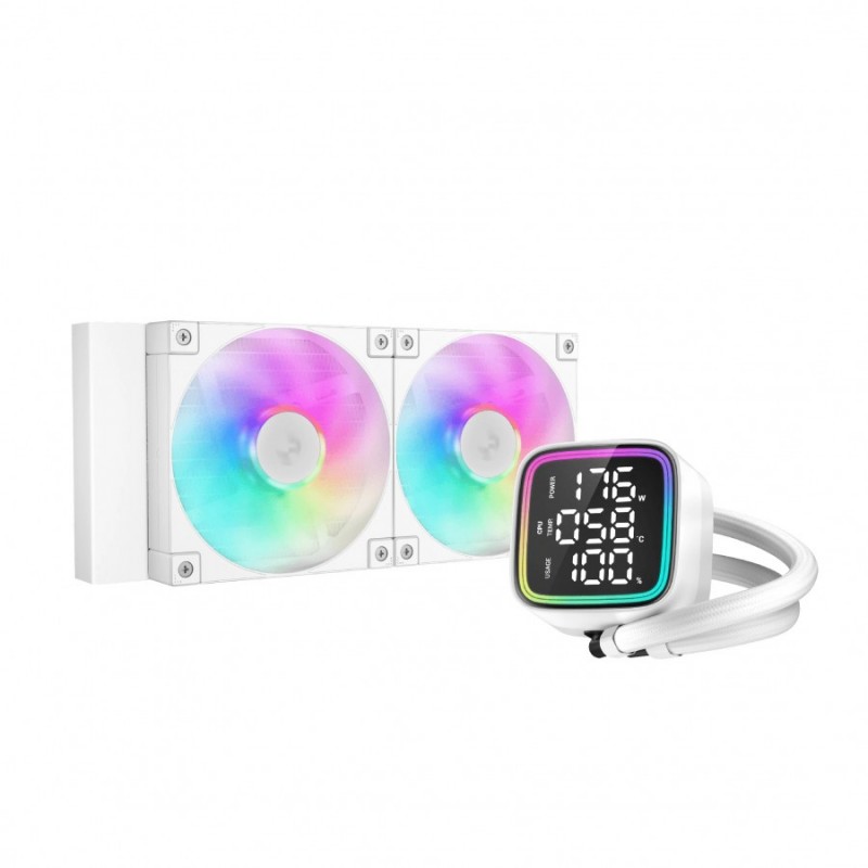 DeepCool водно охлаждане Water Cooling LD240 WH - LED Display, A-RGB, R-LD240-WHDMMN-G-1