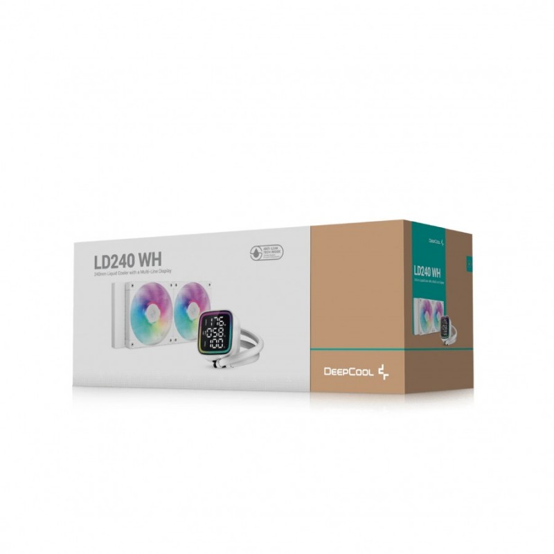 DeepCool водно охлаждане Water Cooling LD240 WH - LED Display, A-RGB, R-LD240-WHDMMN-G-1