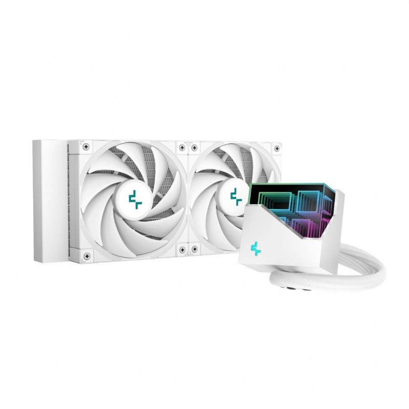 DeepCool водно охлаждане Water Cooling LT520 White - Addressable RGB, Infinity mirror design - LGA1700/AM5, R-LT520-WHAMNF-G-1
