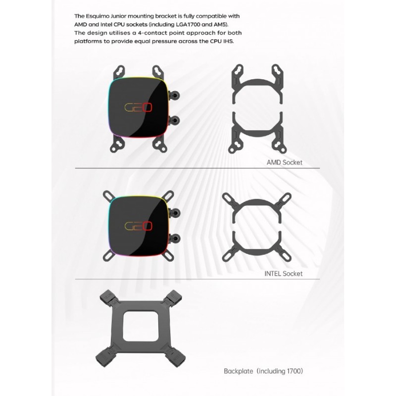 Geometric Future водно охлаждане Water Cooling - Eskimo Junior 24 Black - LGA1700/AM5, 1C253B0241AA0