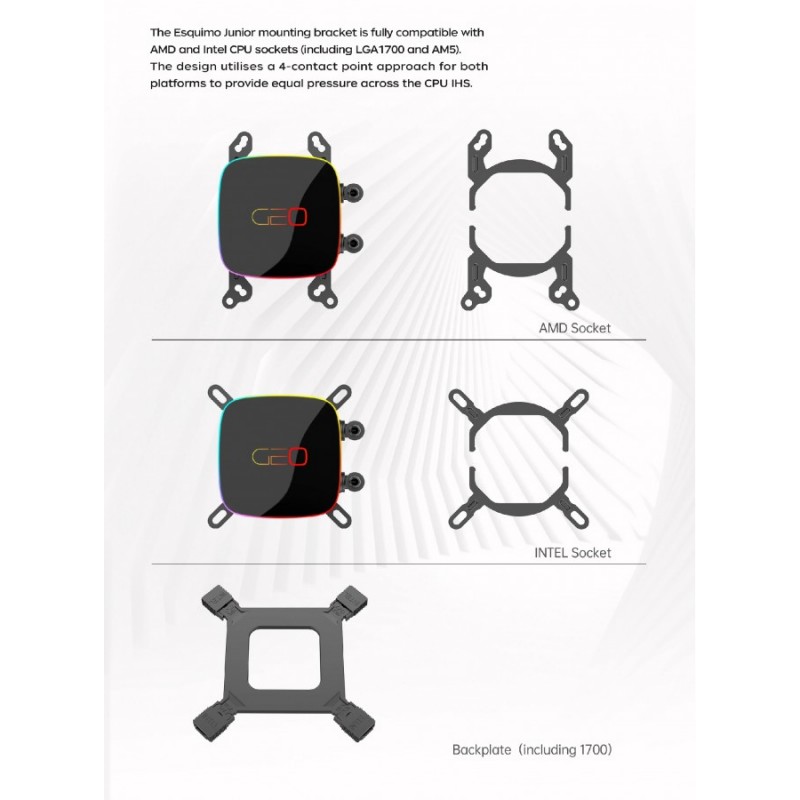 Geometric Future водно охлаждане Water Cooling - Eskimo Junior 36 Black - LGA1700/AM5, 1C253B0361AA0