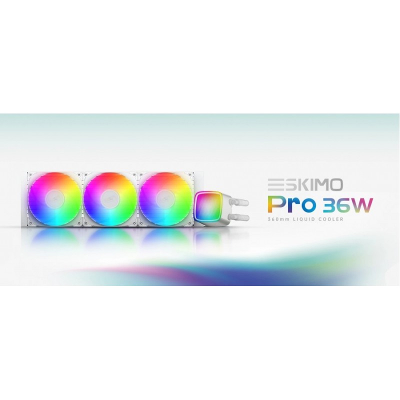 Geometric Future водно охлаждане Water Cooling - Eskimo Pro 360 White - Addressable RGB, LGA1851/AM5, GEO-ESKIMO-PRO-36W