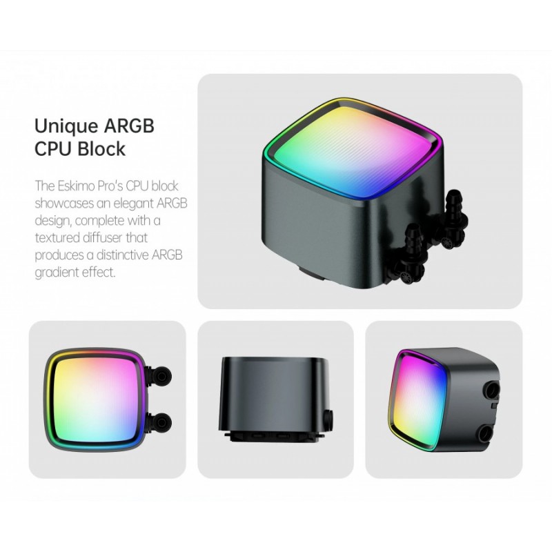 Geometric Future водно охлаждане Water Cooling - Eskimo Pro 420 White - Addressable RGB, LGA1851/AM5, GEO-ESKIMO-PRO-42W