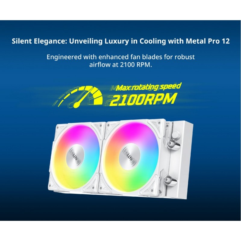 Montech водно охлаждане Hyper Flow ARGB 240, CPU Liquid Cooler, White, MONTECH-HYPER-FLOW-ARGB-240-WH