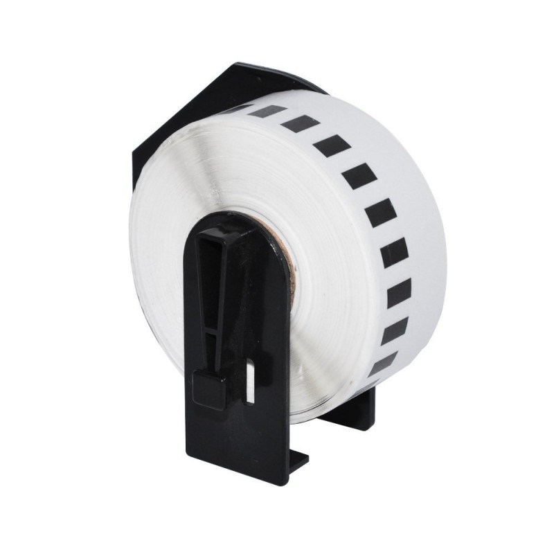 Makki съвместими етикети Brother DK-22214 - White Continuous Length Paper Tape 12mm x 30.48m, Black on White - MK-DK-22214-MK-DK-22214