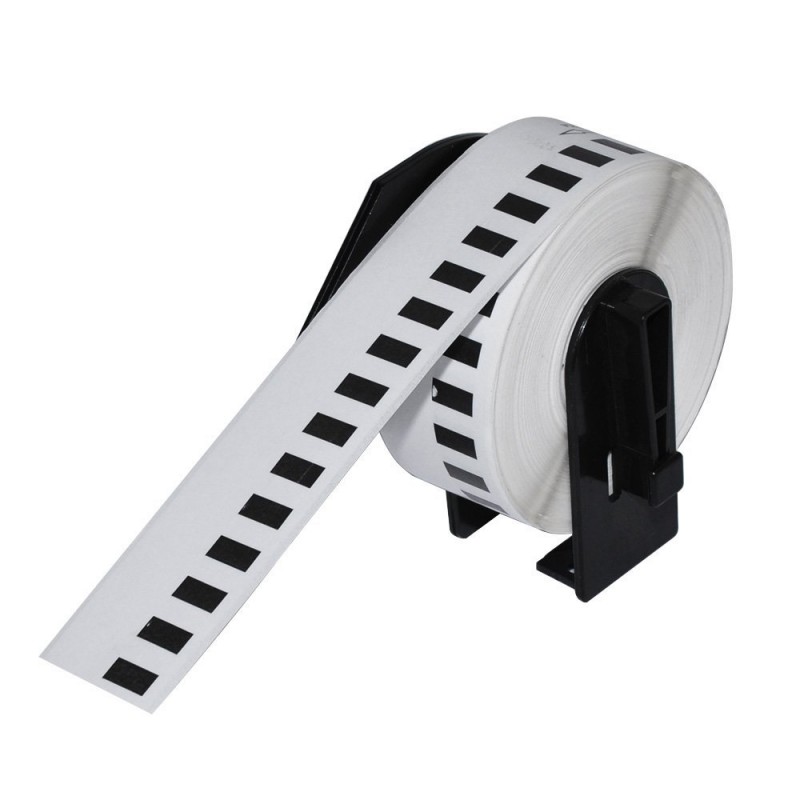 Makki съвместими етикети Brother DK-22214 - White Continuous Length Paper Tape 12mm x 30.48m, Black on White - MK-DK-22214-MK-DK-22214
