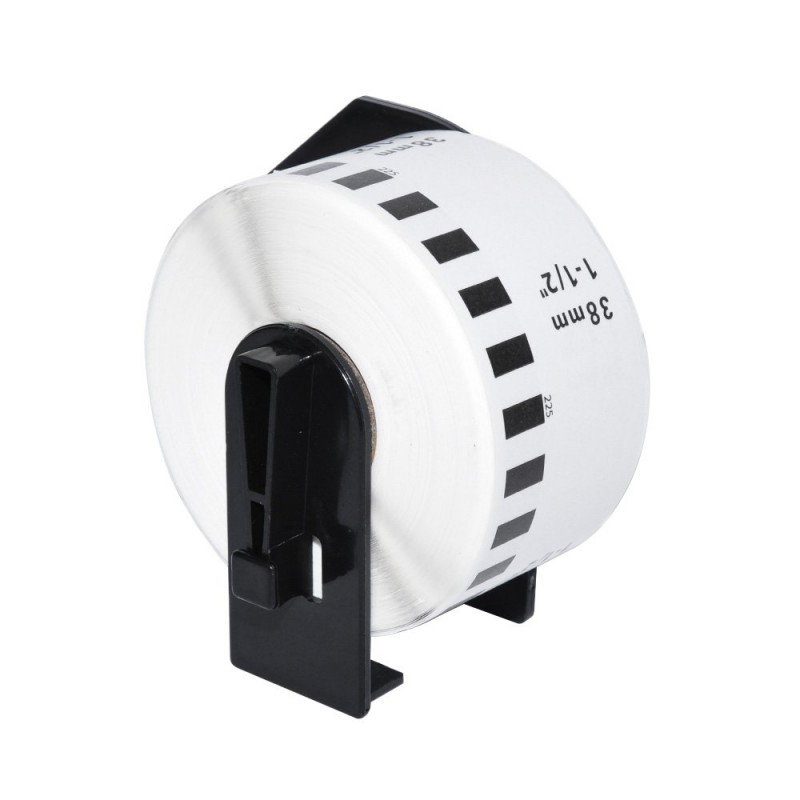 Makki съвместими етикети Brother DK-22225 - White Continuous Length Paper Tape 38mm x 30.48m, Black on White - MK-DK-22225-MK-DK-22225