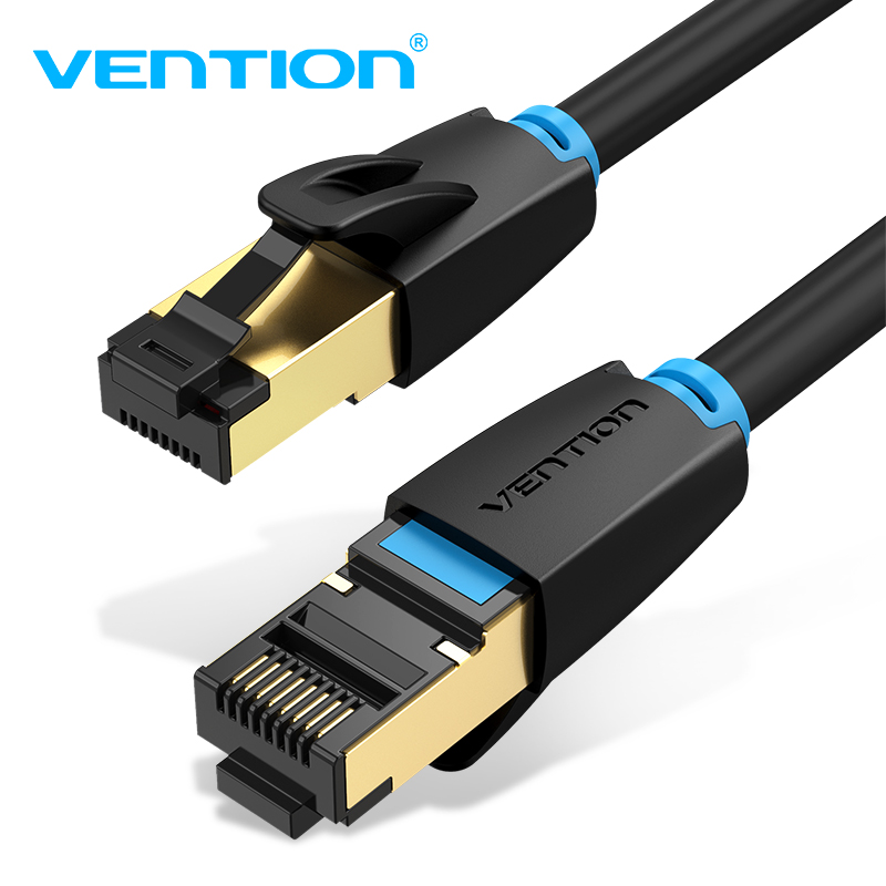 Vention Кабел LAN SFTP Cat.8 Patch Cable - 1M Black 40Gbps - IKABF, IKABF