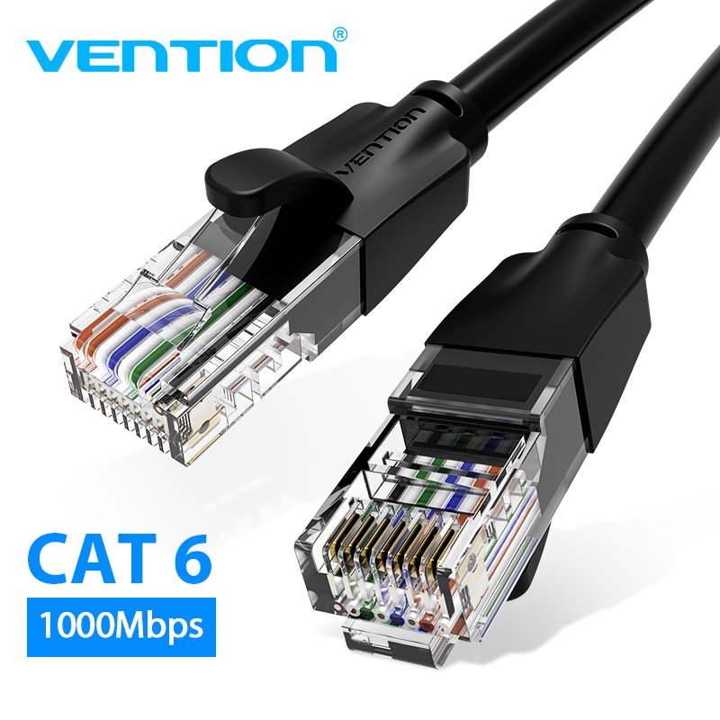 Vention Кабел LAN UTP Cat.6 Patch Cable - 2M Black - IBEBH, IBEBH