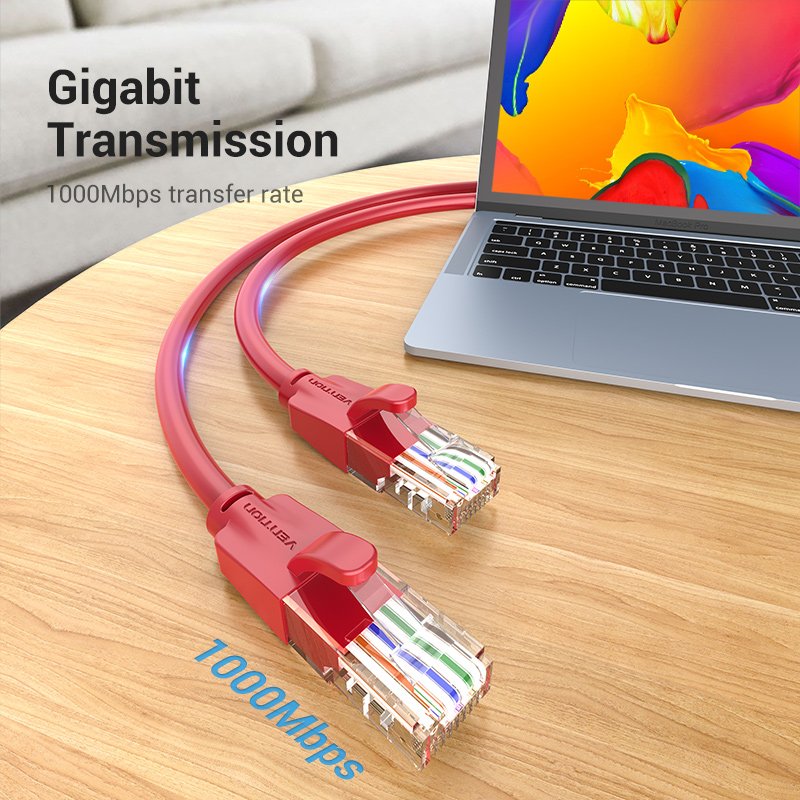 Vention Кабел LAN UTP Cat.6 Patch Cable - 2M Red - IBERH, IBERH