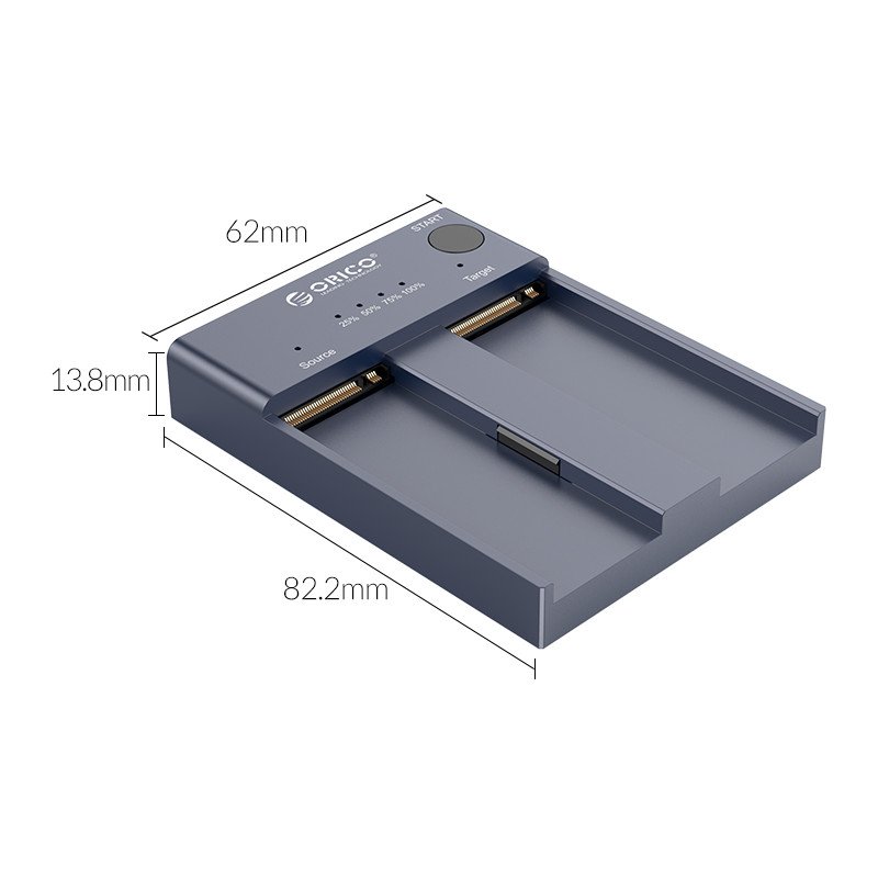 Orico докинг станция Storage - Duplicator for SSD NVMe M.2 - M2P2-C3-C, M2P2-C3-C-EU-GY-BP