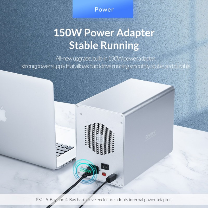 Orico докинг станция Storage - HDD Dock - 4 BAY with RAID, Aluminium - 9548RU3, 9548RU3-EX-EU-BK-BP