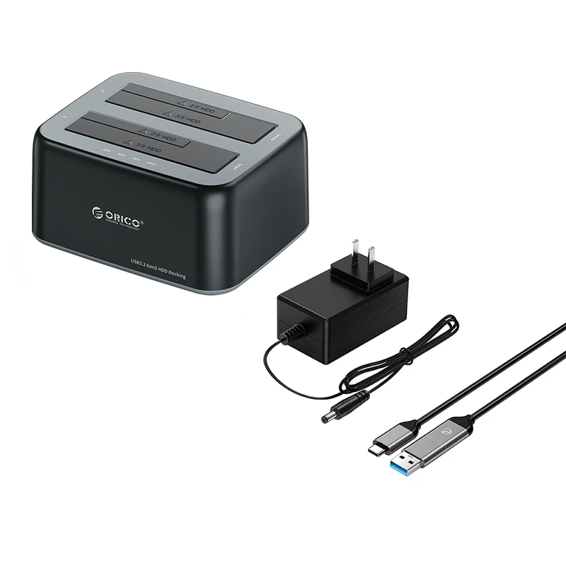 Orico докинг станция Storage - HDD/SSD Dock - 2 BAY 2.5/3.5 USB-C/USB-A - 6829C3-V1, 6829C3-V1