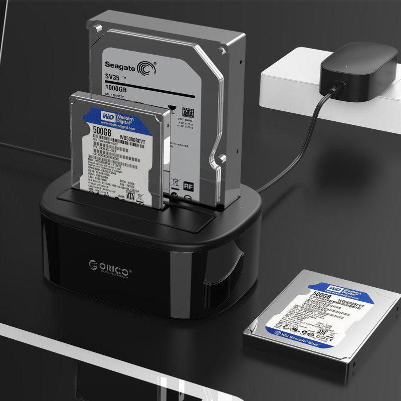 Orico докинг станция Storage - HDD/SSD Dock - 2 BAY Clone 2.5/3.5 USB3.0 - 6228US3-C-6228US3-C-EU-BK
