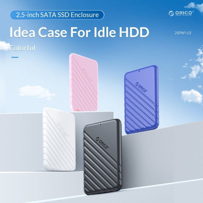 Orico кутия за диск Storage - Case - 2.5 inch USB3.0 WHITE - 25PW1-U3-WH, 25PW1-U3-WH-EP