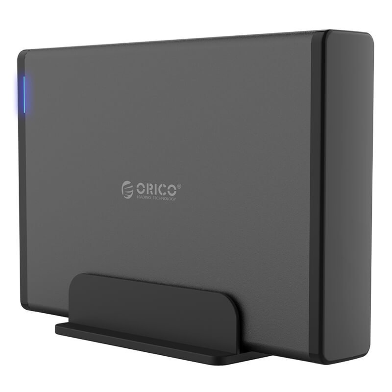 Orico кутия за диск Storage - Case - 3.5 inch Vertical, USB3.1 Type-C, Power adapter, UASP, black - 7688C3-BK, 7688C3-EU-BK-BP