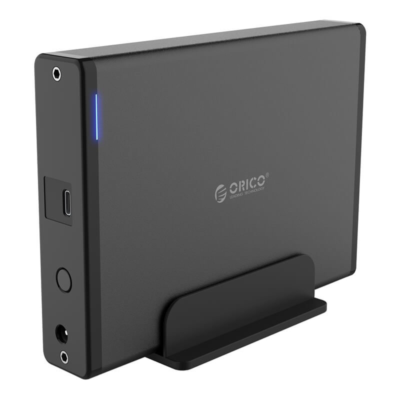 Orico кутия за диск Storage - Case - 3.5 inch Vertical, USB3.1 Type-C, Power adapter, UASP, black - 7688C3-BK, 7688C3-EU-BK-BP