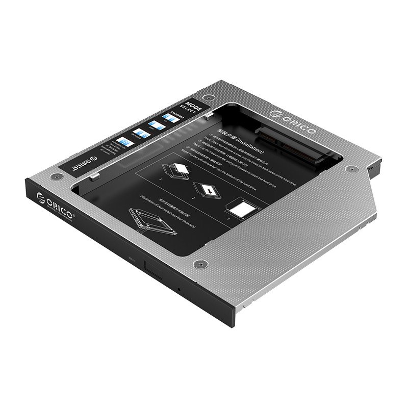 Orico тънко кади за лаптоп Laptop Caddy 9.0-9.5mm SATA3 with LED/switch - M95SS-SV, M95SS-SV