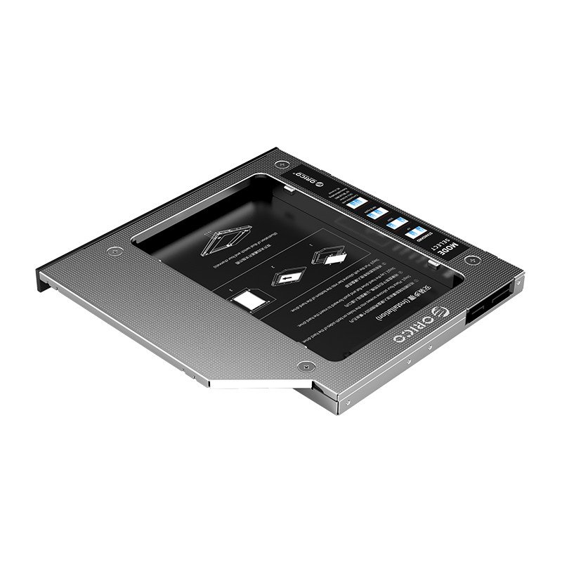 Orico тънко кади за лаптоп Laptop Caddy 9.0-9.5mm SATA3 with LED/switch - M95SS-SV, M95SS-SV
