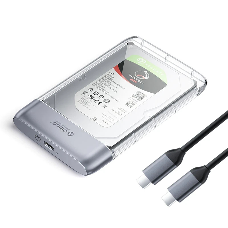 Orico външна кутия за диск Storage - Case - 2.5 inch 5Gbps USB-C Transparent - TX25C3-GY-BP, TX25C3-GY-BP